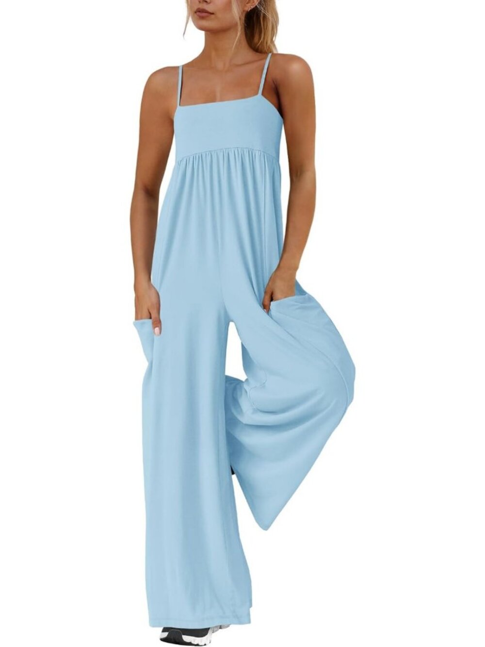 Chic Women's Wide Leg Overalls Jumpsuit with Pockets - Stylish & Comfortable